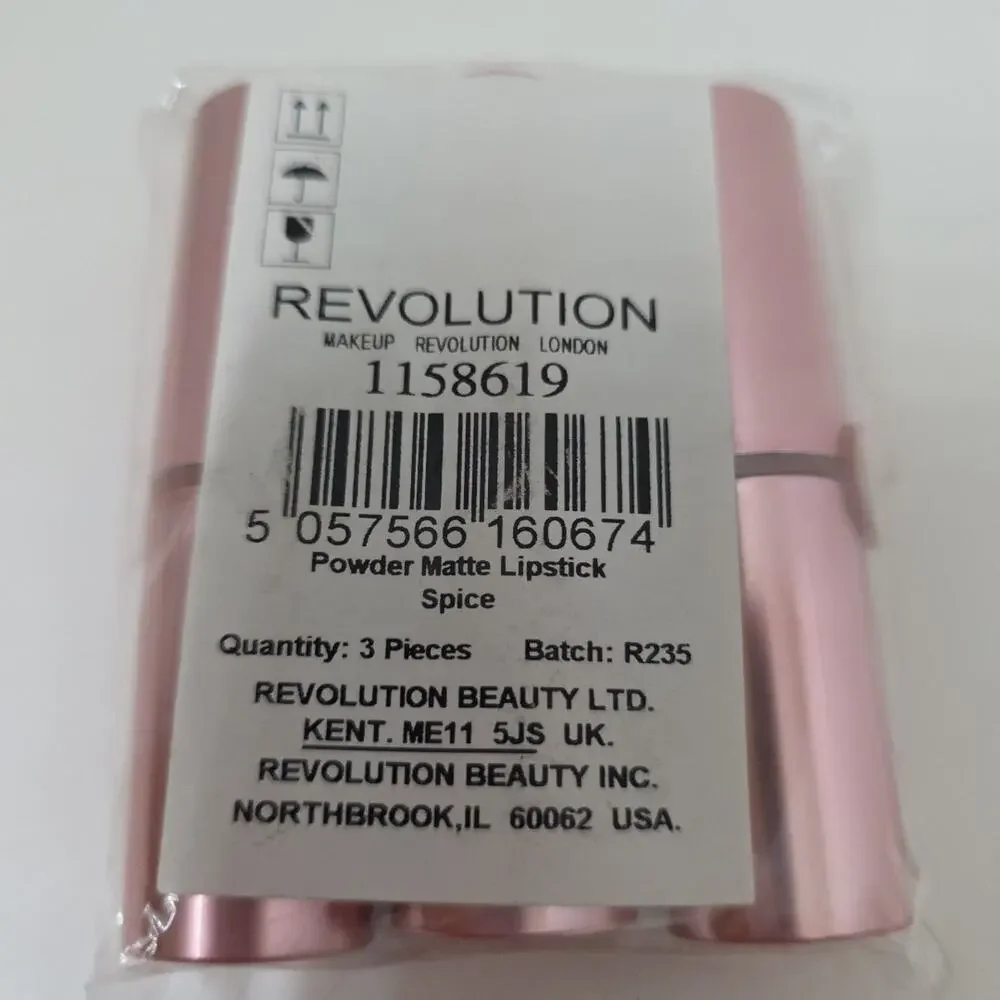 Lot Of 3 Matte Lipstick Makeup Revolution Powder Matte Lipstick Spice